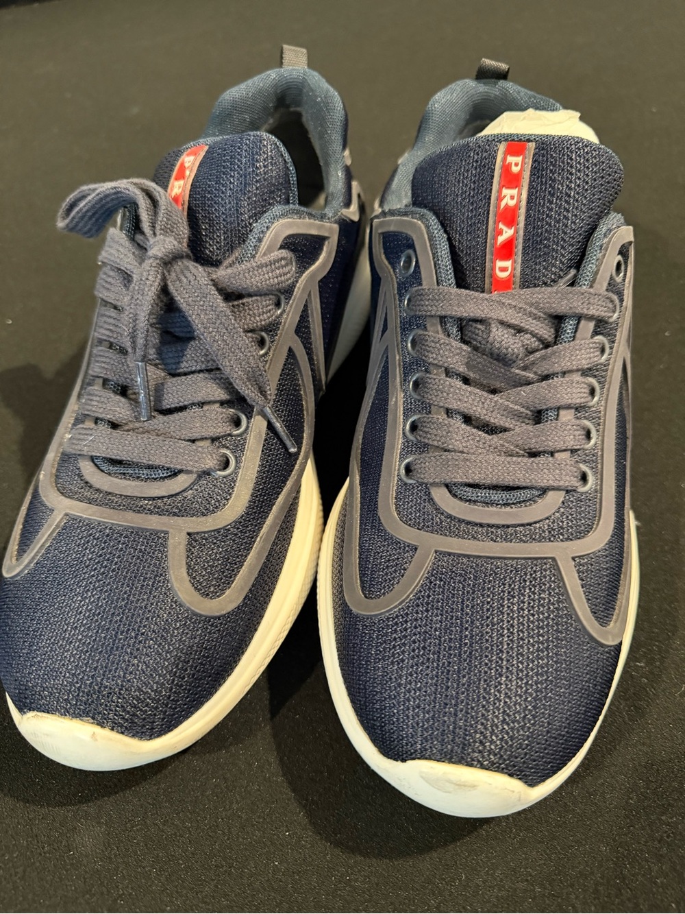 Prada Navy and Gray Men's Sneakers - Picture 2 of 4